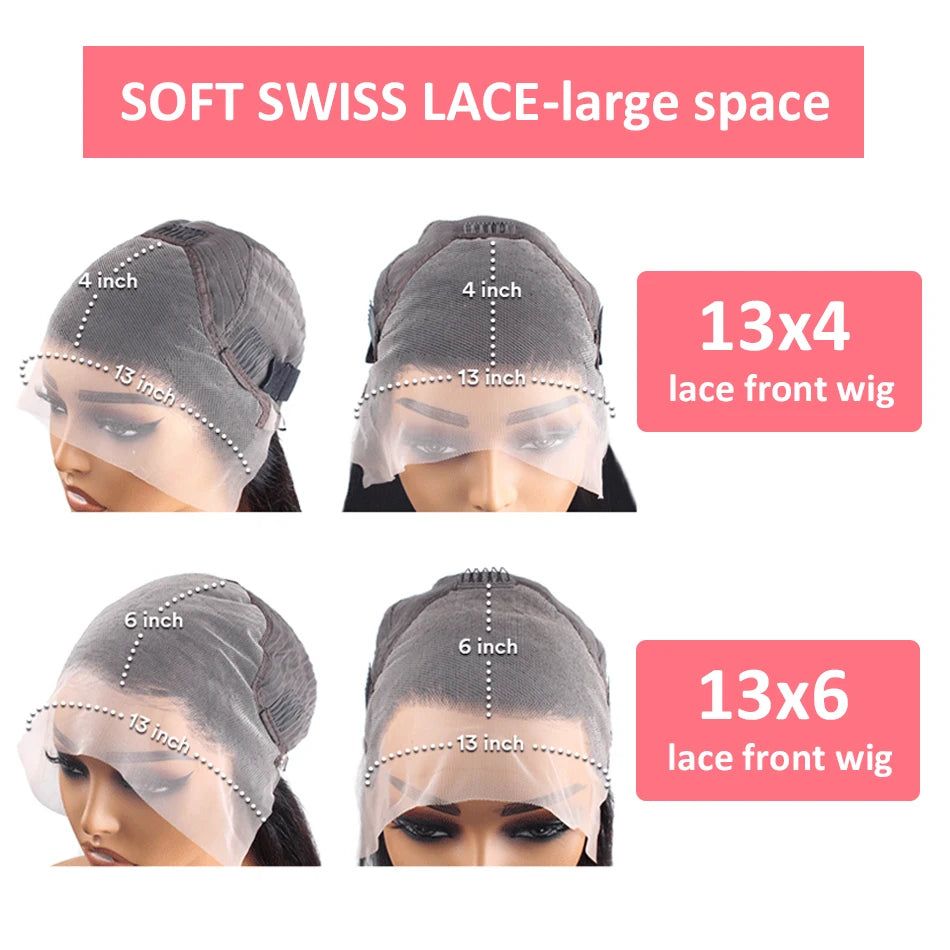 Loose Body Wave Light Pink HD Lace Front Wig – 13×6/13×4 Brazilian Human Hair, Pre-Plucked, 36 Inch