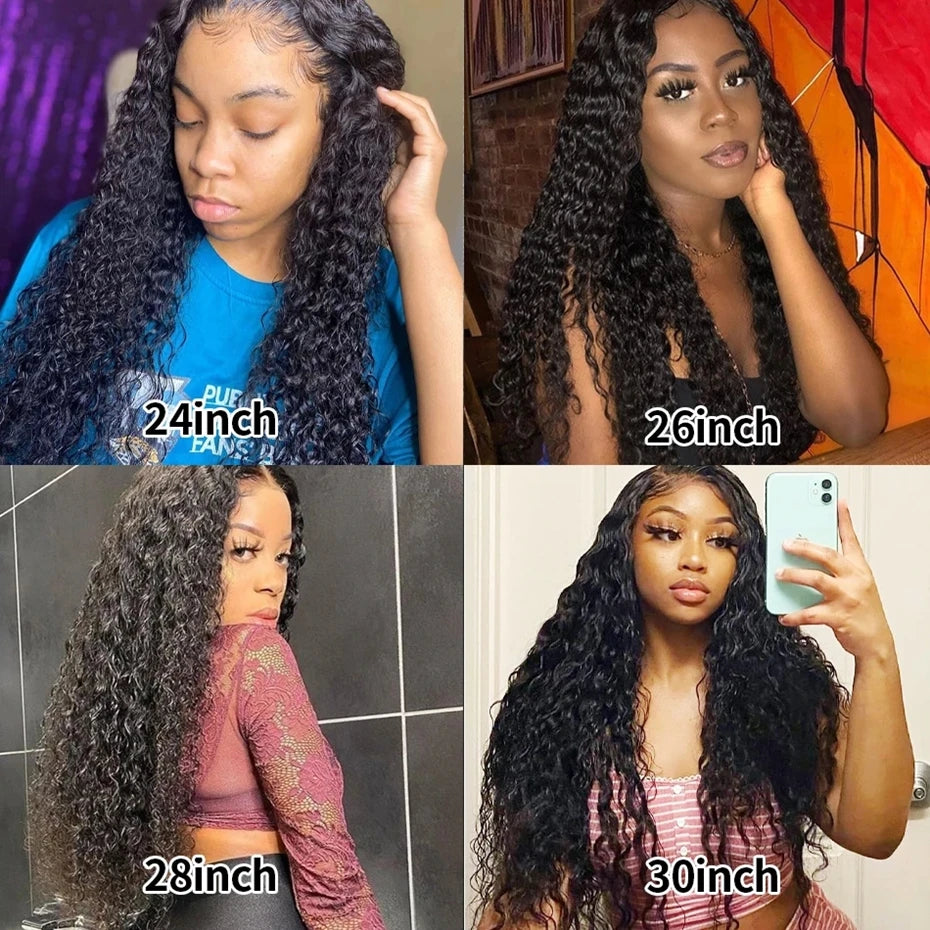 200% Density Deep Wave 13x6 HD Transparent Lace Frontal Human Hair Wig (30–32 Inch)