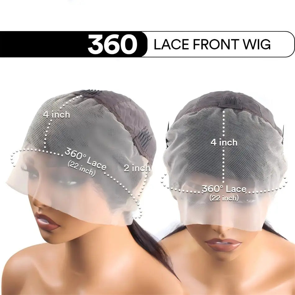 Deep Wave 360 HD Full Lace Human Hair Wig – Natural Black 40 Inch