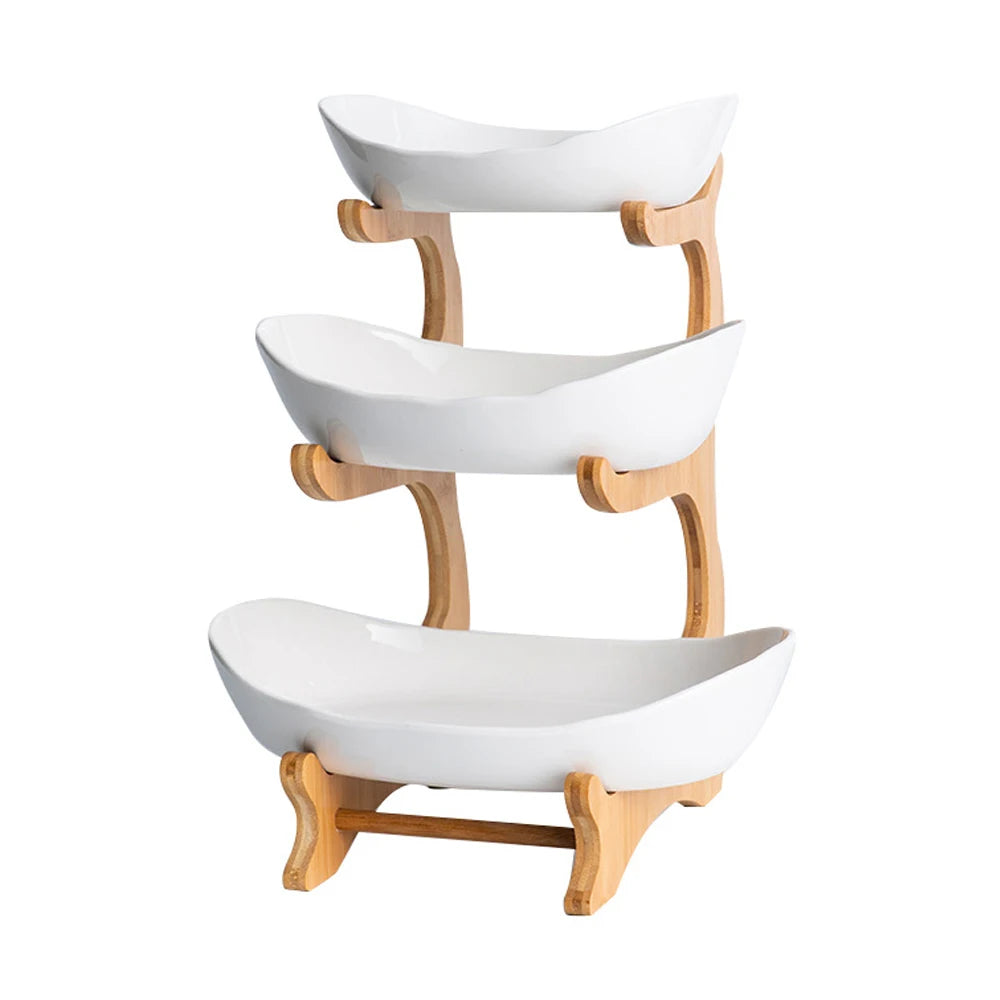 2/3-Tier Fruit Plate Stand – Modern Plastic Snack Tray & Dessert Display for Home & Parties