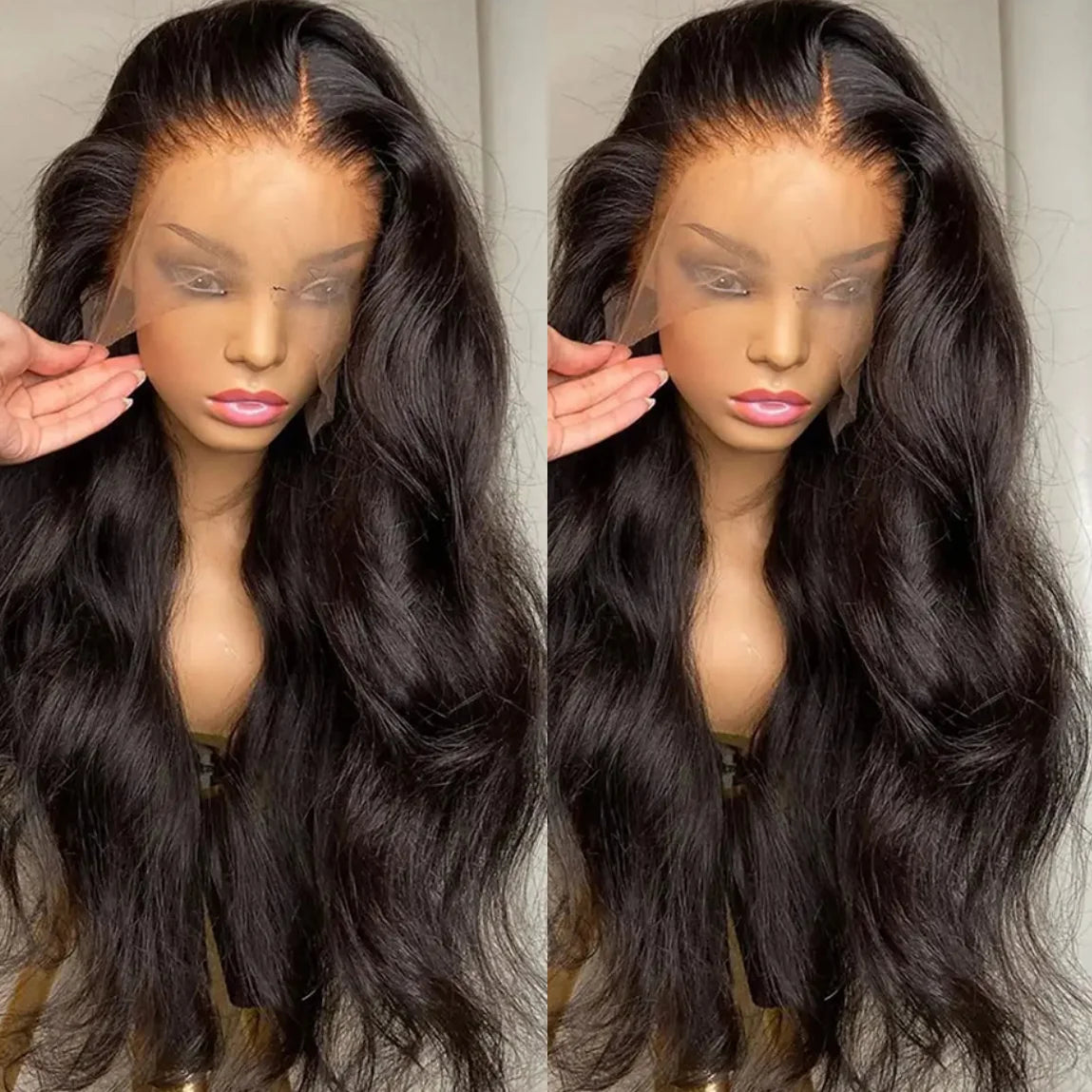 HD Transparent 13x4 · 13x6 Body Wave Lace Front Human Hair Wig – 30/36 Inch Pre-Plucked Brazilian Wig