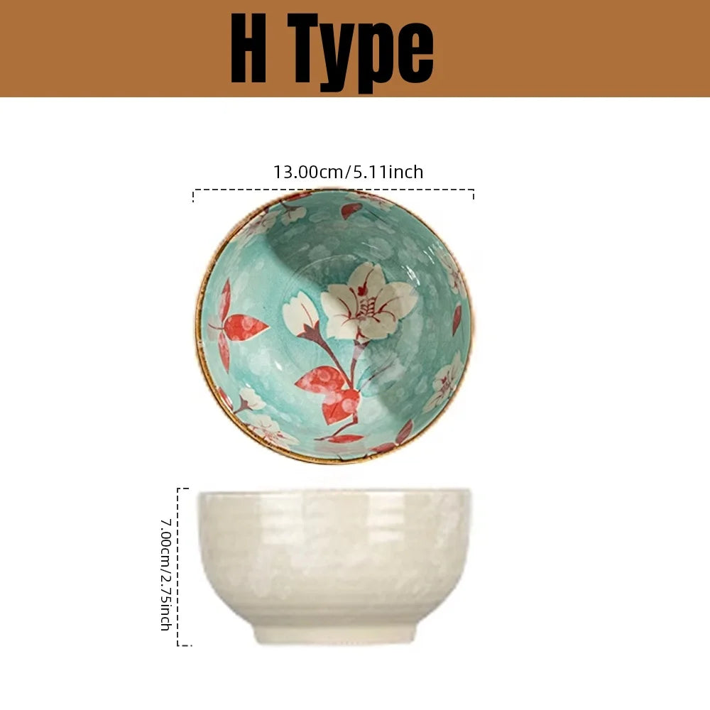 Japanese Ceramic Noodle Bowl with Handle – Microwave Safe Salad & Pasta Bowl