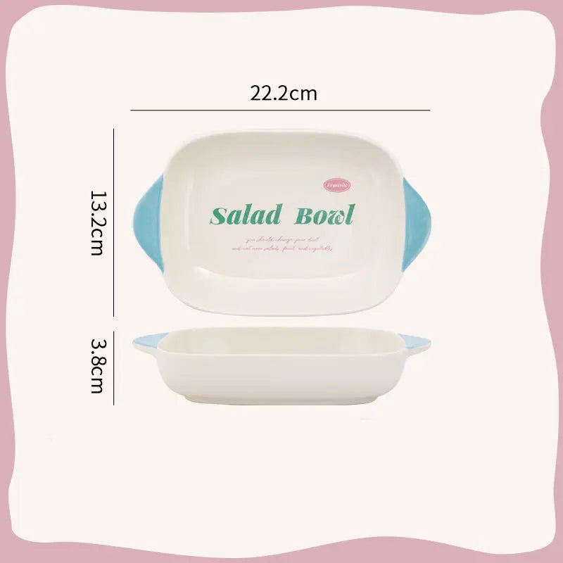 Ceramic Tableware Bowl & Plate Set for Home Use – Rice, Dessert, and Divided Plates Collection