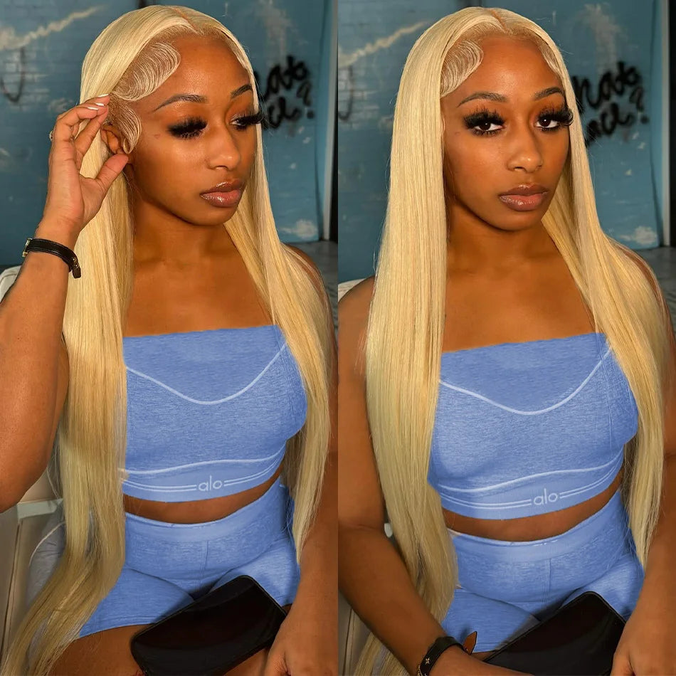 613 Blonde 13x6 HD Lace Front Wig – 100% Human Hair, 250% Density, 30 Inch Straight Wig