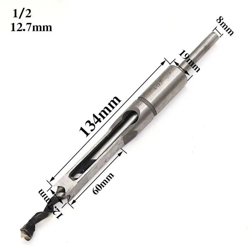 HSS Square Hole Drill Bit Set – Woodworking Mortising Chisel Auger Tools for DIY Furniture