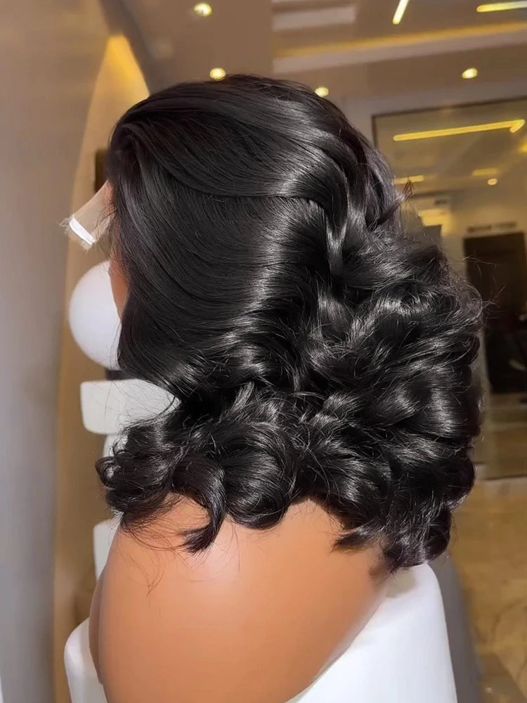 Brazilian Body Wave Short Bob Human Hair Wig 13x4 HD Transparent Lace (250% Density)