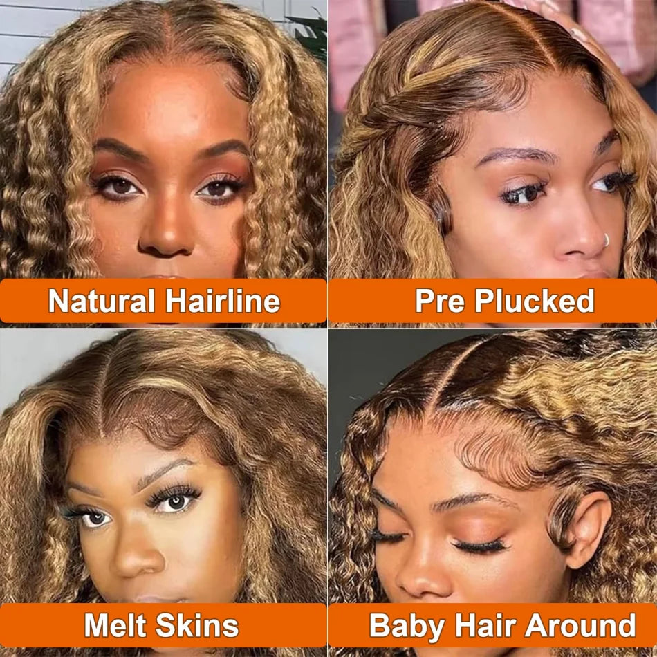 427 Highlight Deep Wave Bob Wig (250% Density) | Glueless 5x5 HD Lace Closure | Brazilian Human Hair
