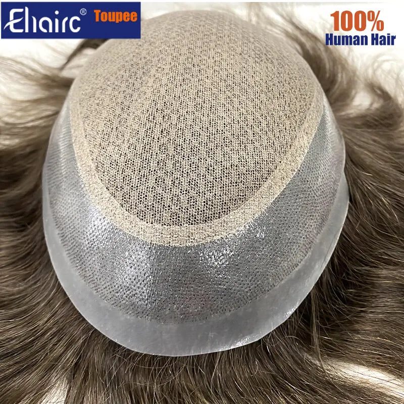 Men's Human Hair Toupee – Australia Double Layer Lace & PU Base Hair System