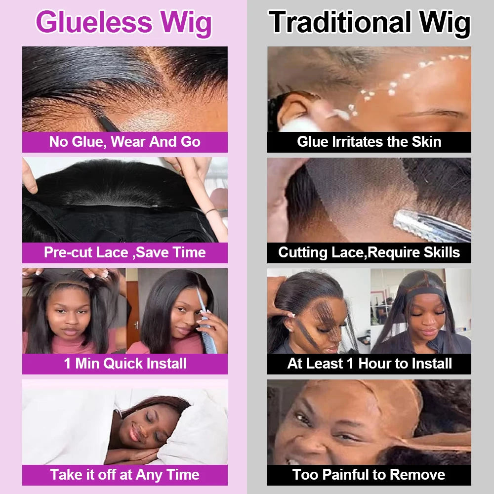 Wear & Go Glueless 13x6 HD Lace Front Short Bob Wig (Vietnamese Remy, Multi-Parting, Pre-Plucked)