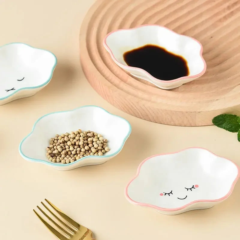 Ceramic Cloud Sauce Dish – Cute Seasoning Bowl for Kitchen & Tableware