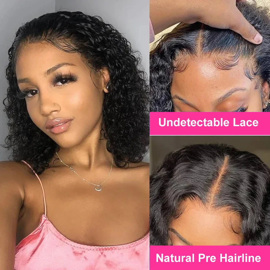 Brazilian Glueless Curly Bob Wig (Deep Water Wave) | HD Lace Front 13x4 / 13x6 | 100% Remy Human Hair