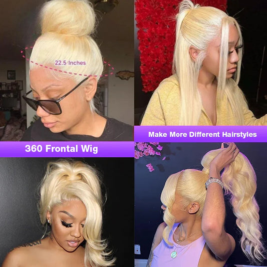 613 Blonde HD Lace Front Wig | 13x4 13x6 360 Transparent Lace | Brazilian Straight Human Hair | 200%-250% Density