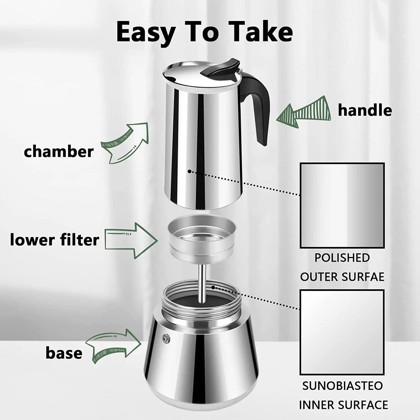 Classic Aluminum Stovetop Moka Pot (4/6/9 Cups) – Authentic Italian Espresso, Anywhere