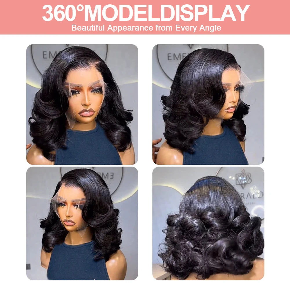 Body Wave Short Bob HD Glueless Lace Front Human Hair Wig – 4x4 / 5x5 / 13x4 Options