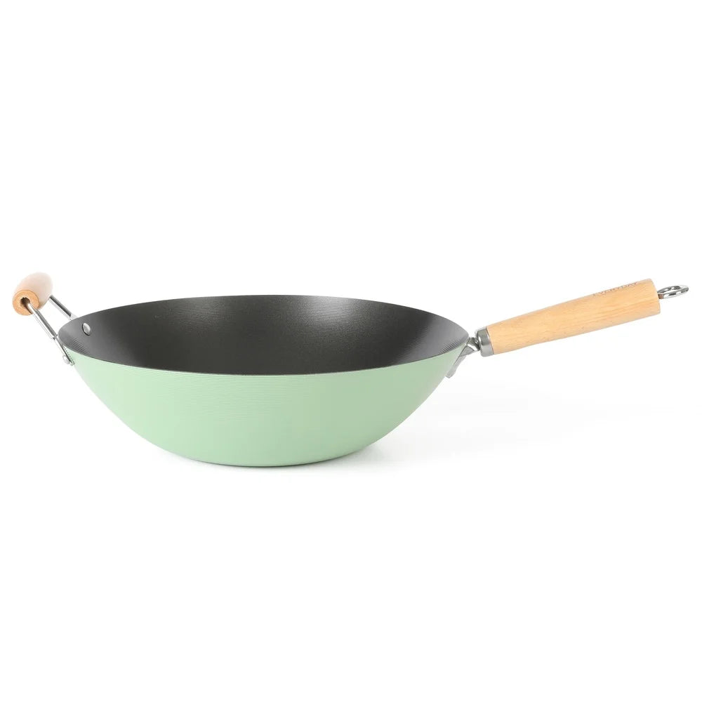14-Inch Carbon Steel Nonstick Wok – Induction Safe, Easy Clean, High Heat Durable Cookware