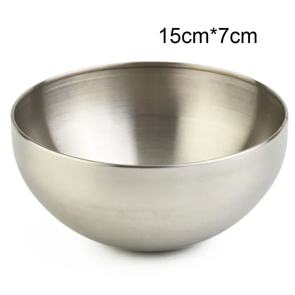 Gold & Silver Stainless Steel Bowl – Fruit, Salad & Ramen Tableware