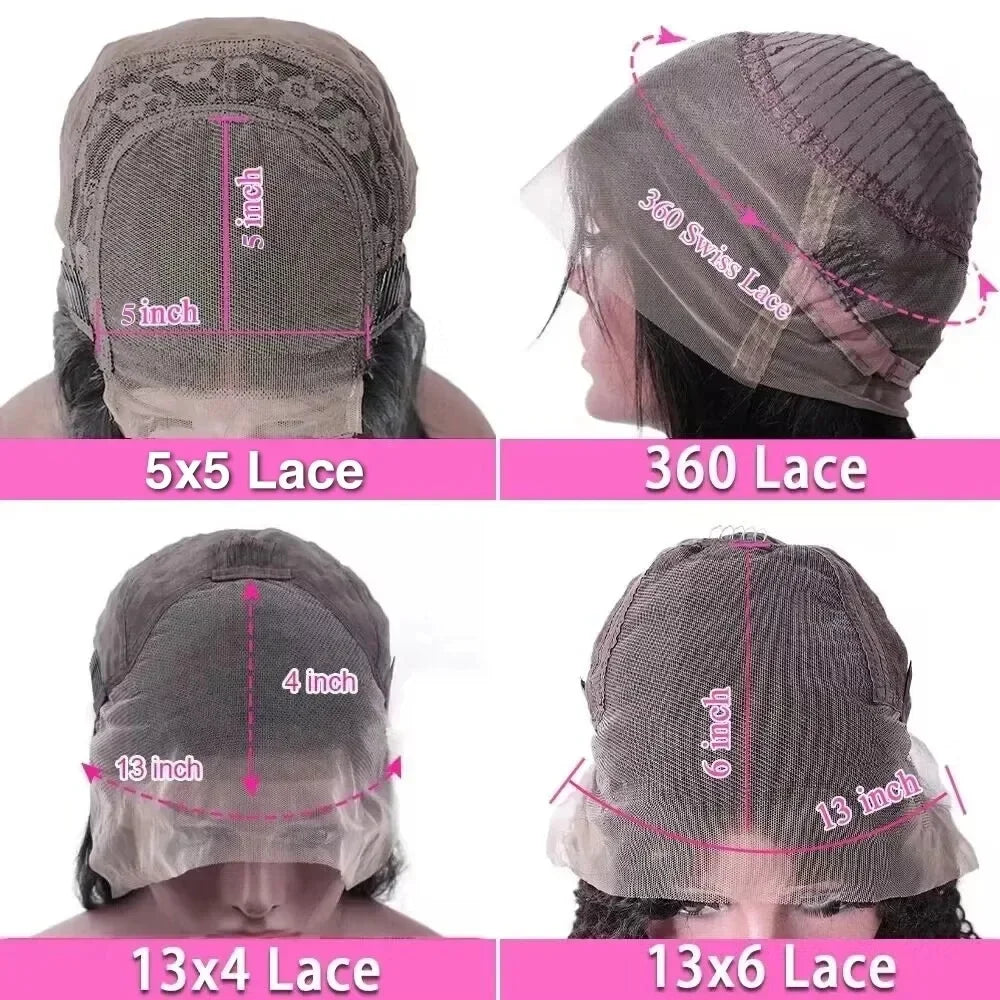 200% Density 13x4 / 13x6 HD Transparent Lace Brazilian Straight Human Hair Wig