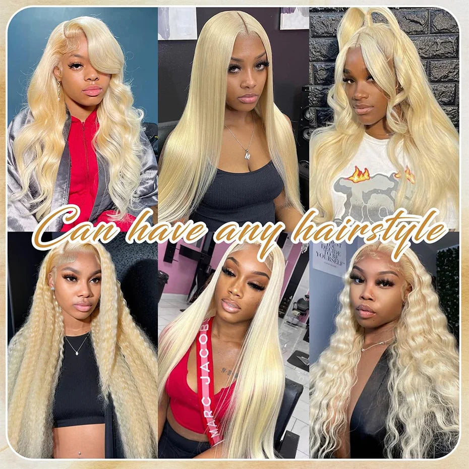 613 Blonde HD Lace Front Wig | 13x4 13x6 360 Transparent Lace | Brazilian Straight Human Hair | 200%-250% Density
