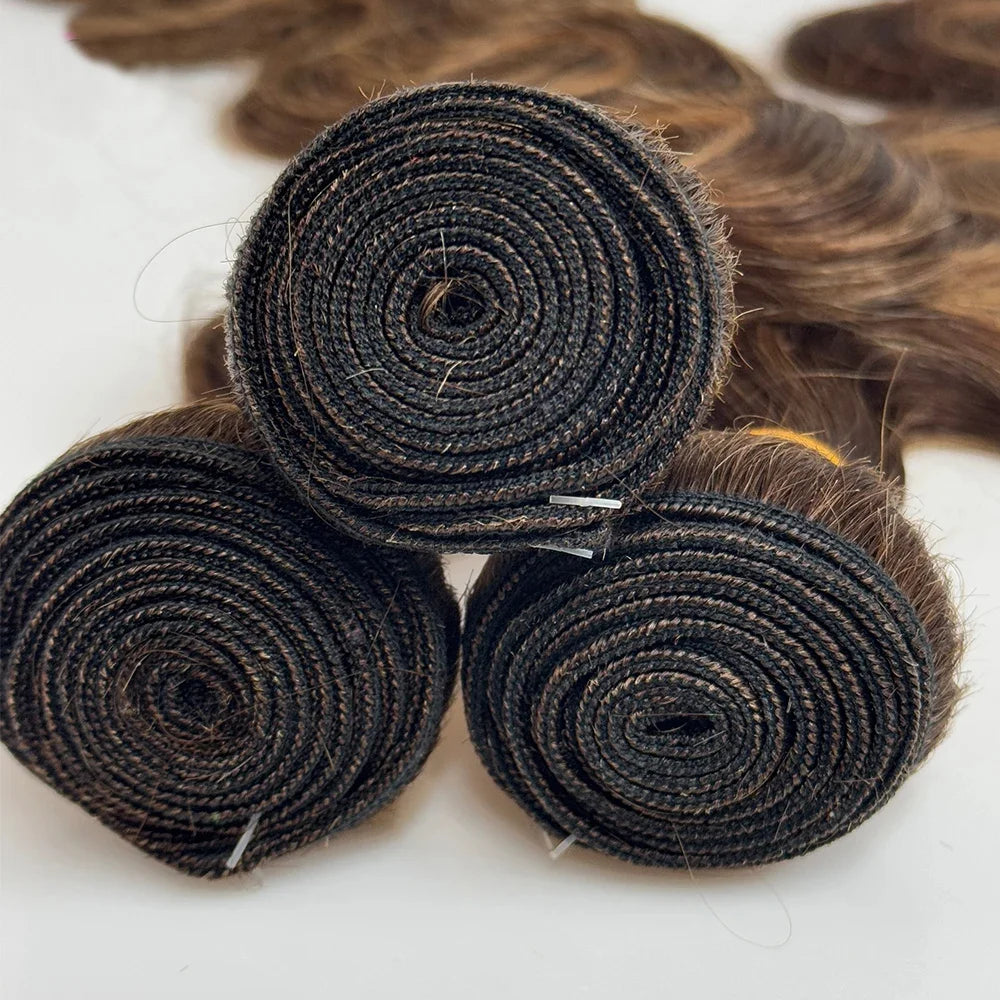 16A Brazilian Highlight Ombre Body Wave Virgin Hair Bundles (Unprocessed, Double Weft, Weave Extensions)