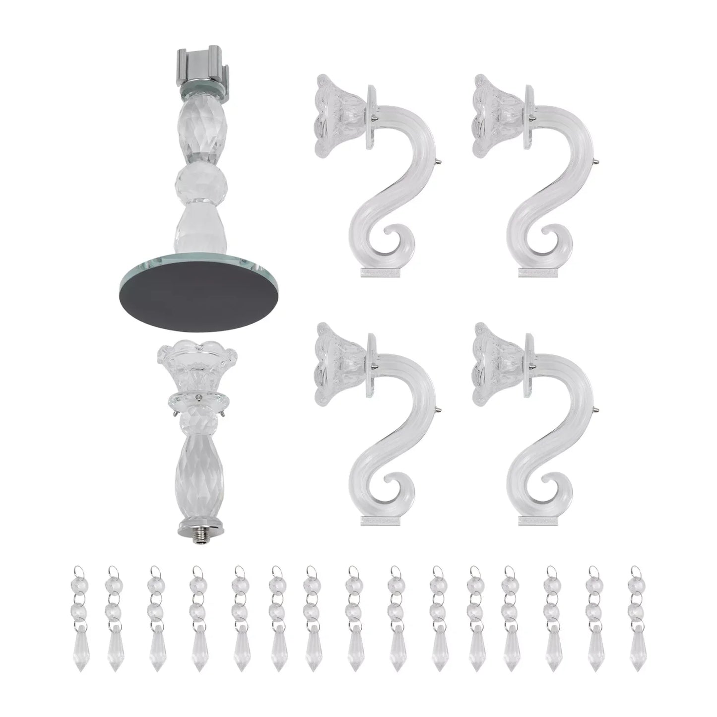 5-Arm Crystal Candle Holder Centerpiece – Elegant Candelabra Decoration for Wedding, Party & Home Décor