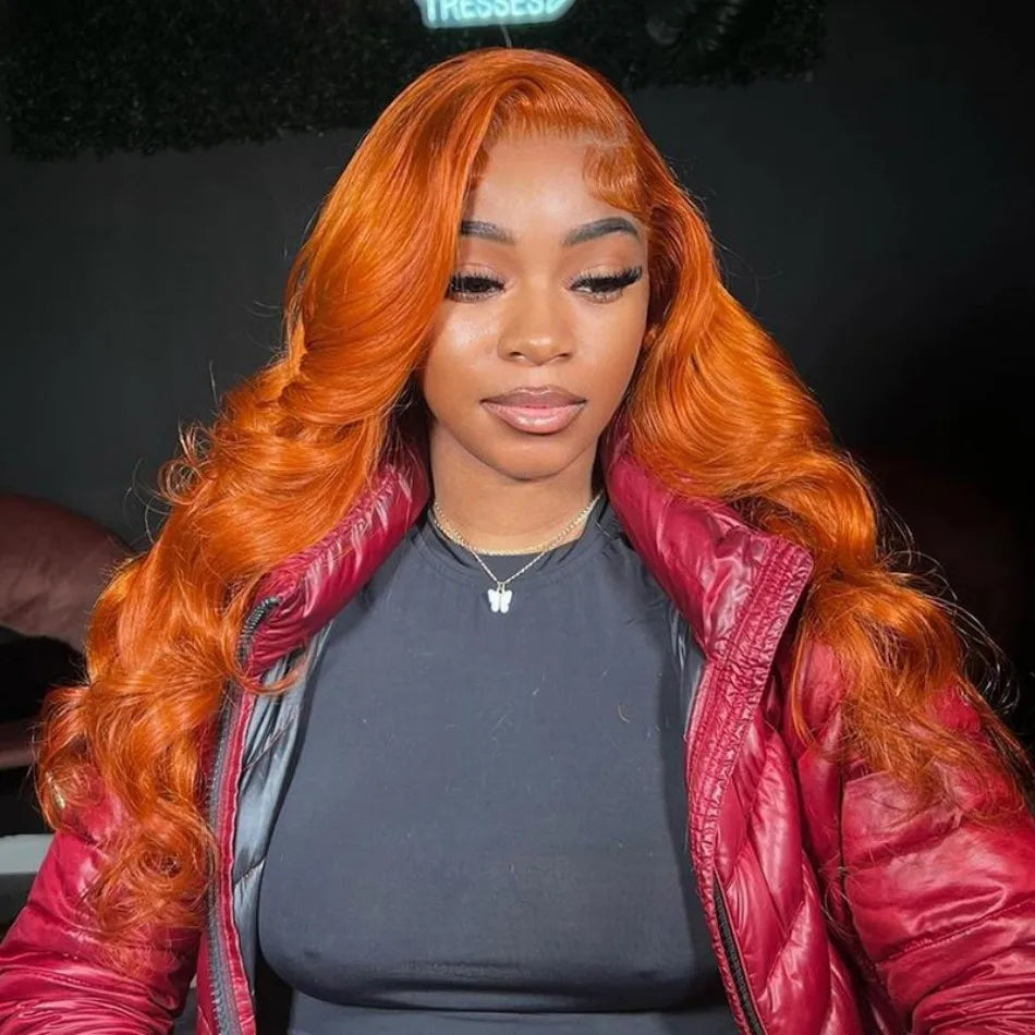 Ginger HD Lace Front Wig 13×6 Body Wave – 250% Density Human Hair (30–38 Inch)