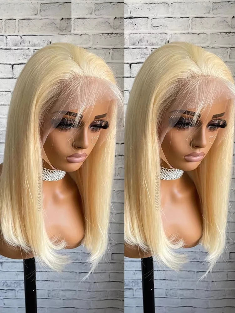 613 Blonde Bob Wig | 13x4 13x6 Lace Front Human Hair Wig | Straight Brazilian Remy Hair | 200% 220% Density