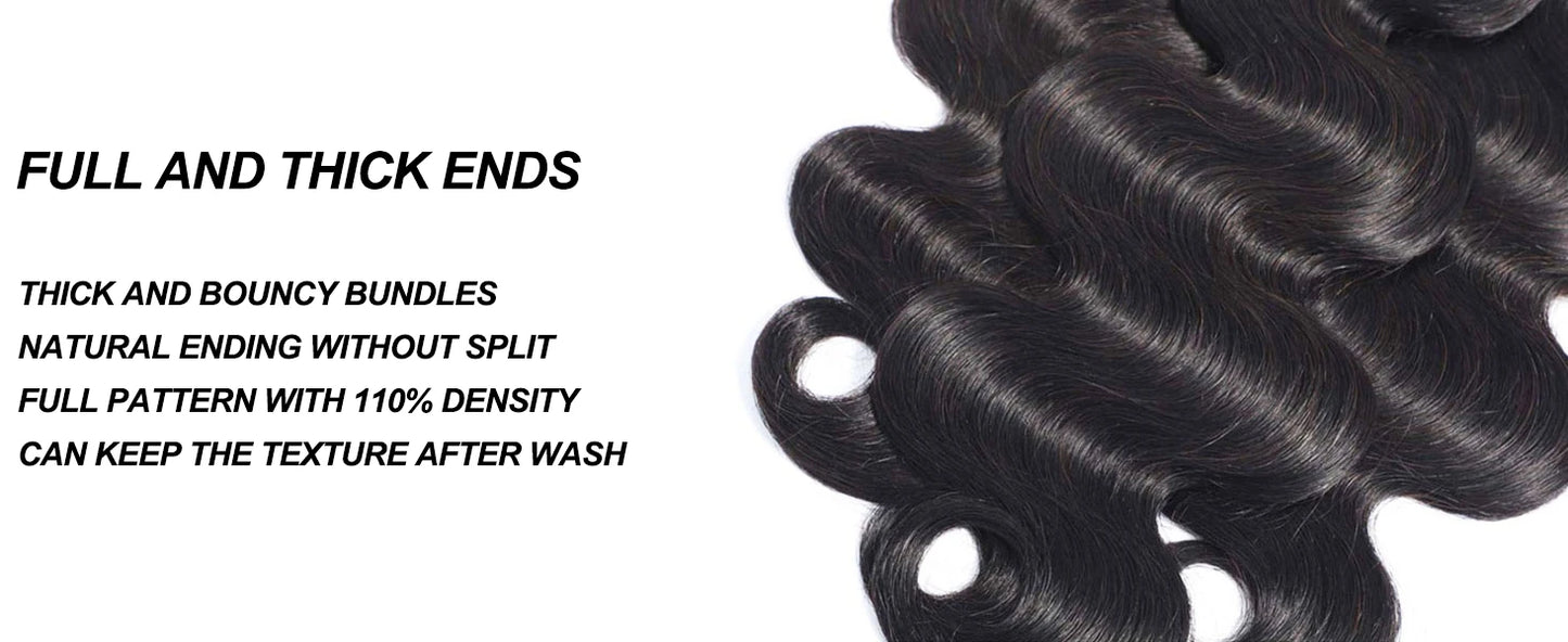 Luckathy 12A Brazilian Virgin Body Wave Hair Bundles | 40 Inch Raw Human Hair Weave (3–4 Pcs)