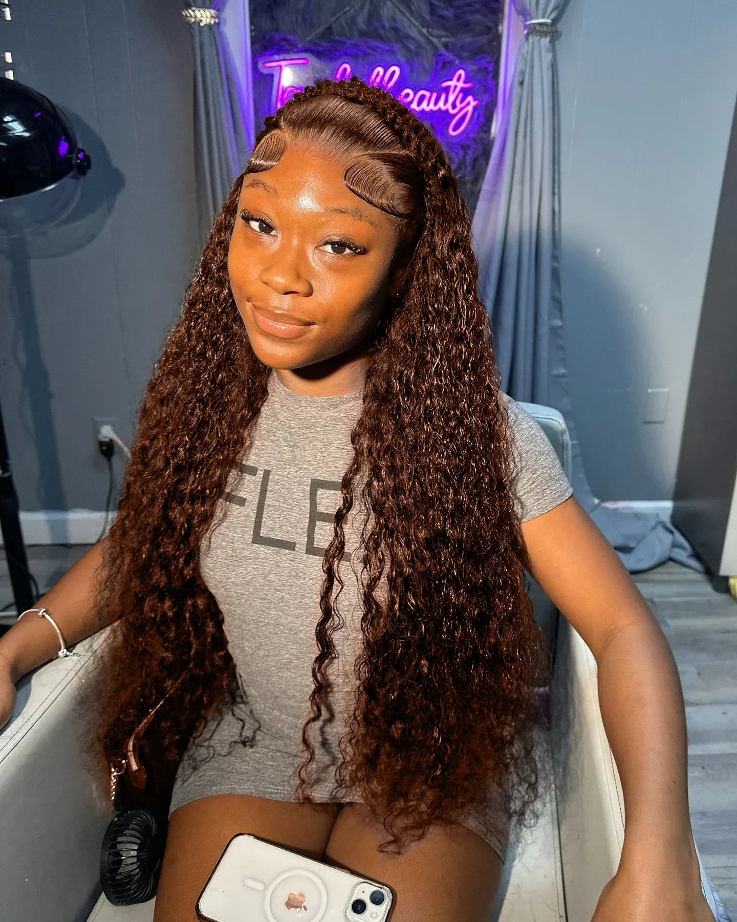 Deep Curly Chocolate Brown HD Lace Frontal Wig – 13x4 / 13x6 Virgin Brazilian Human Hair (30–36 Inch)