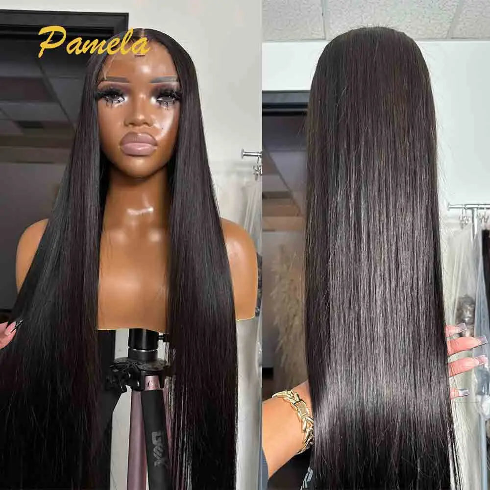Double Drawn 13x6 HD Lace Frontal Bone Straight Ombre Brown Glueless Human Hair Wig