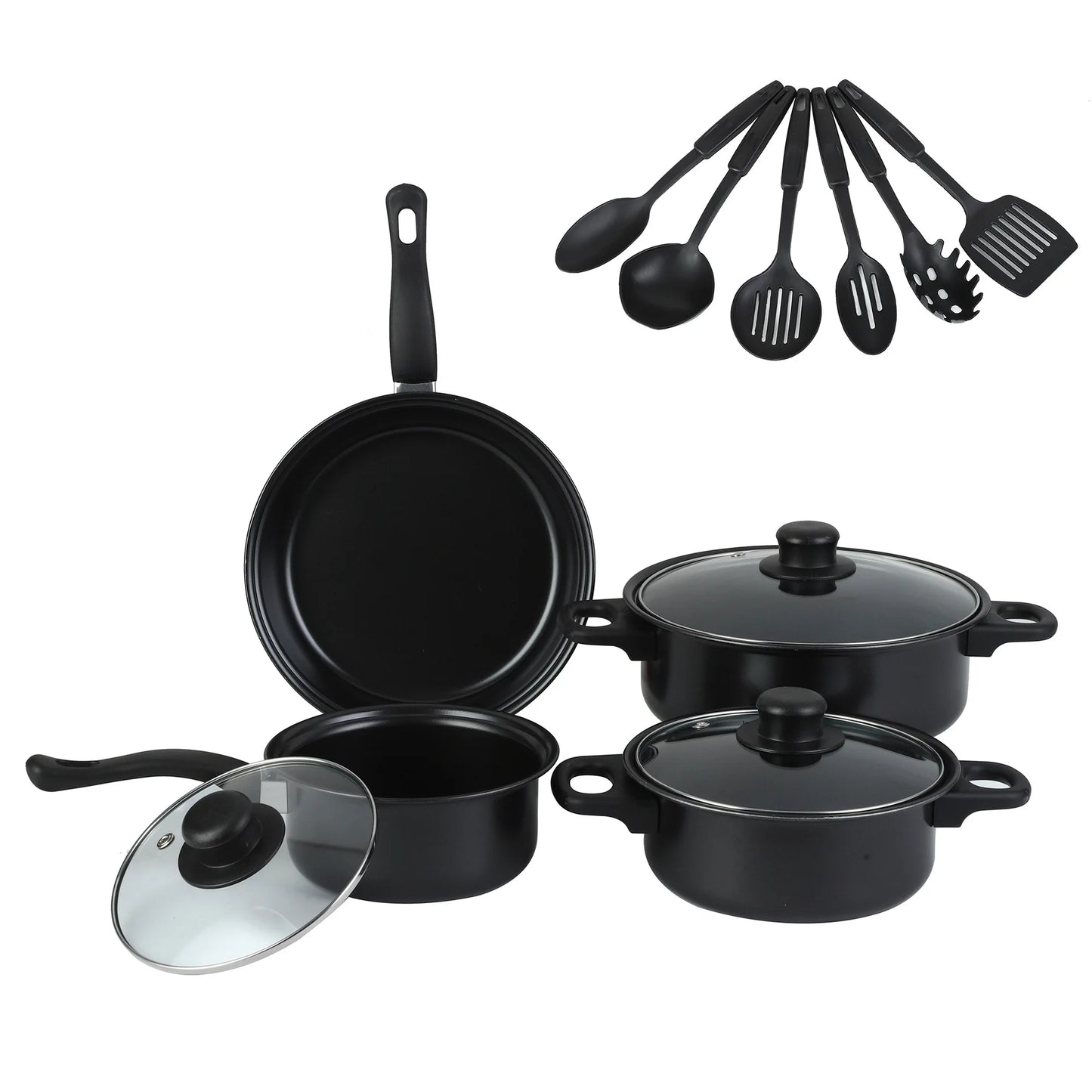 13-Piece Luxury Non-Stick Cookware Set – Frying Pan, Casserole, Wok & Skillet | WowPopMall