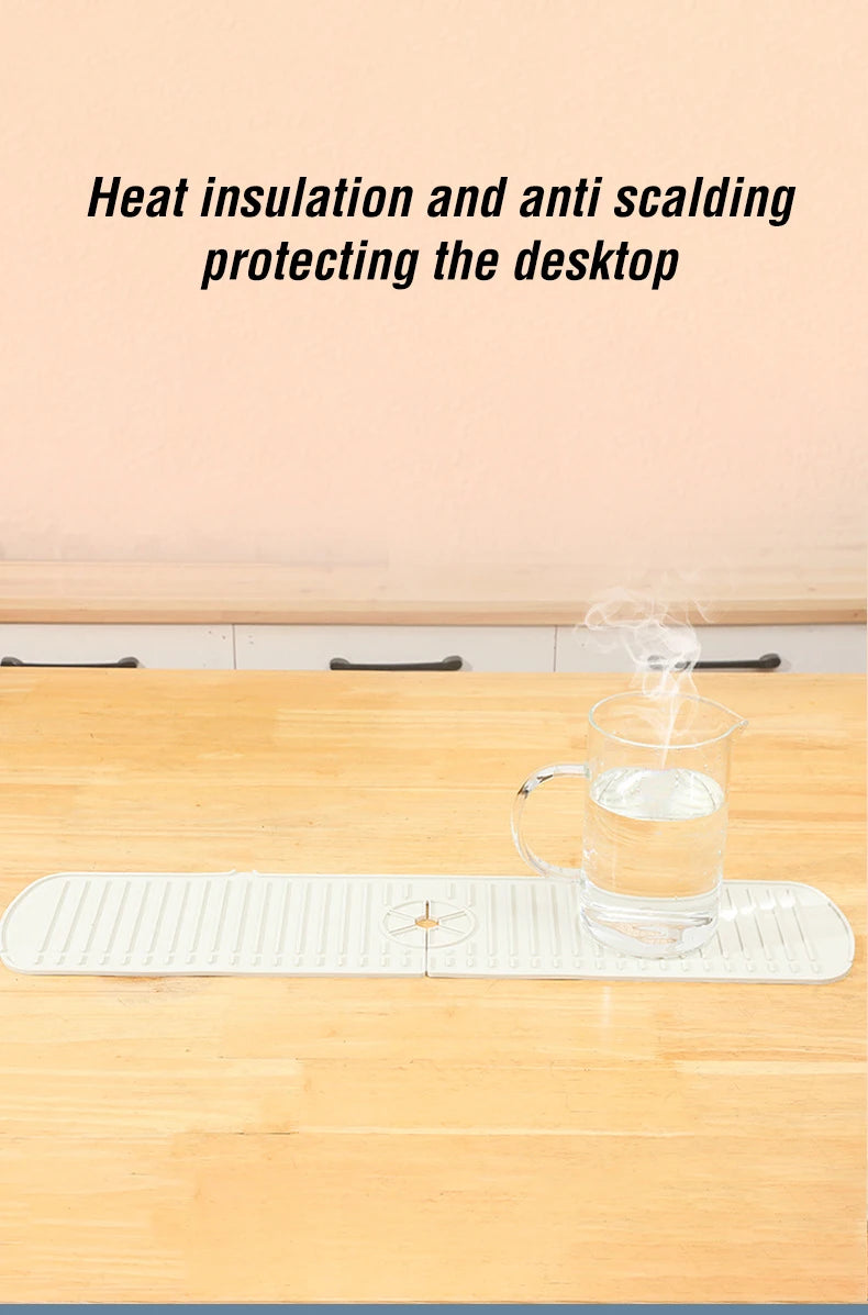 Silicone Faucet Drip Mat – Sink Splash Guard & Heat-Resistant Drain Pad for Kitchen and Bathroom