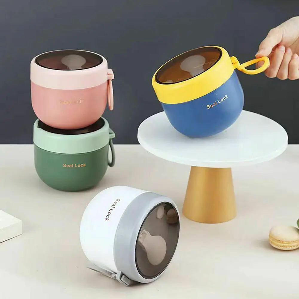 Stainless Steel Thermal Lunch Box – Vacuum Insulated Soup Jar with Spoon, Portable Bento for Kids & Adults