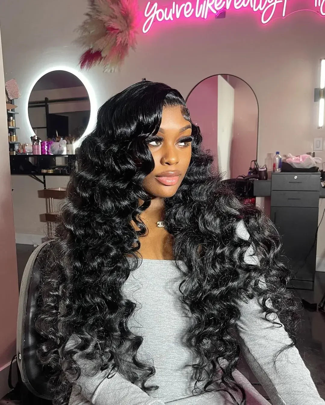 HD 13x6 Lace Front Loose Deep Wave Human Hair Wig – Glueless, 200% Density, 40"