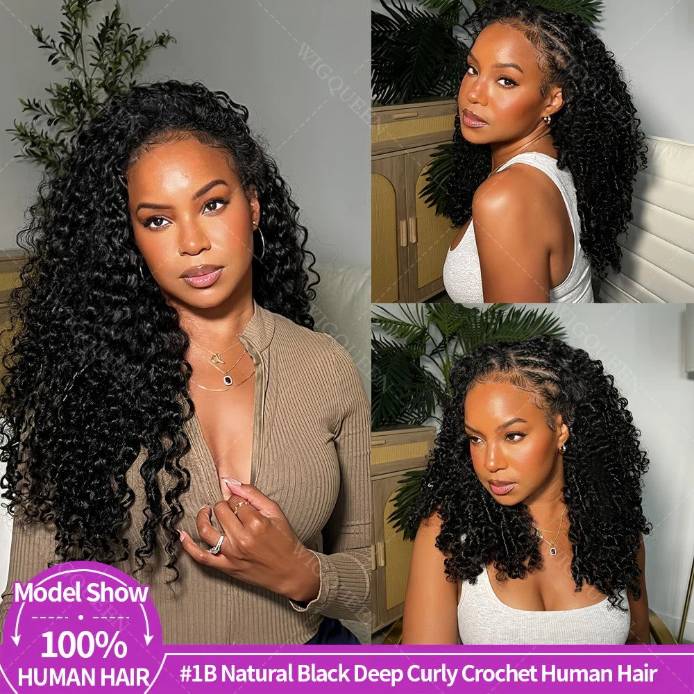 Deep Wave Crochet Hair Extensions – 12A Grade 100% Remy Human Hair