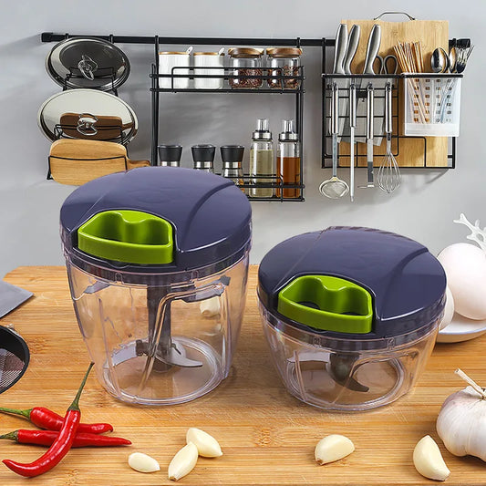 Manual Garlic Chopper – Stainless Steel Mini Food Blender & Crusher | WowPopMall