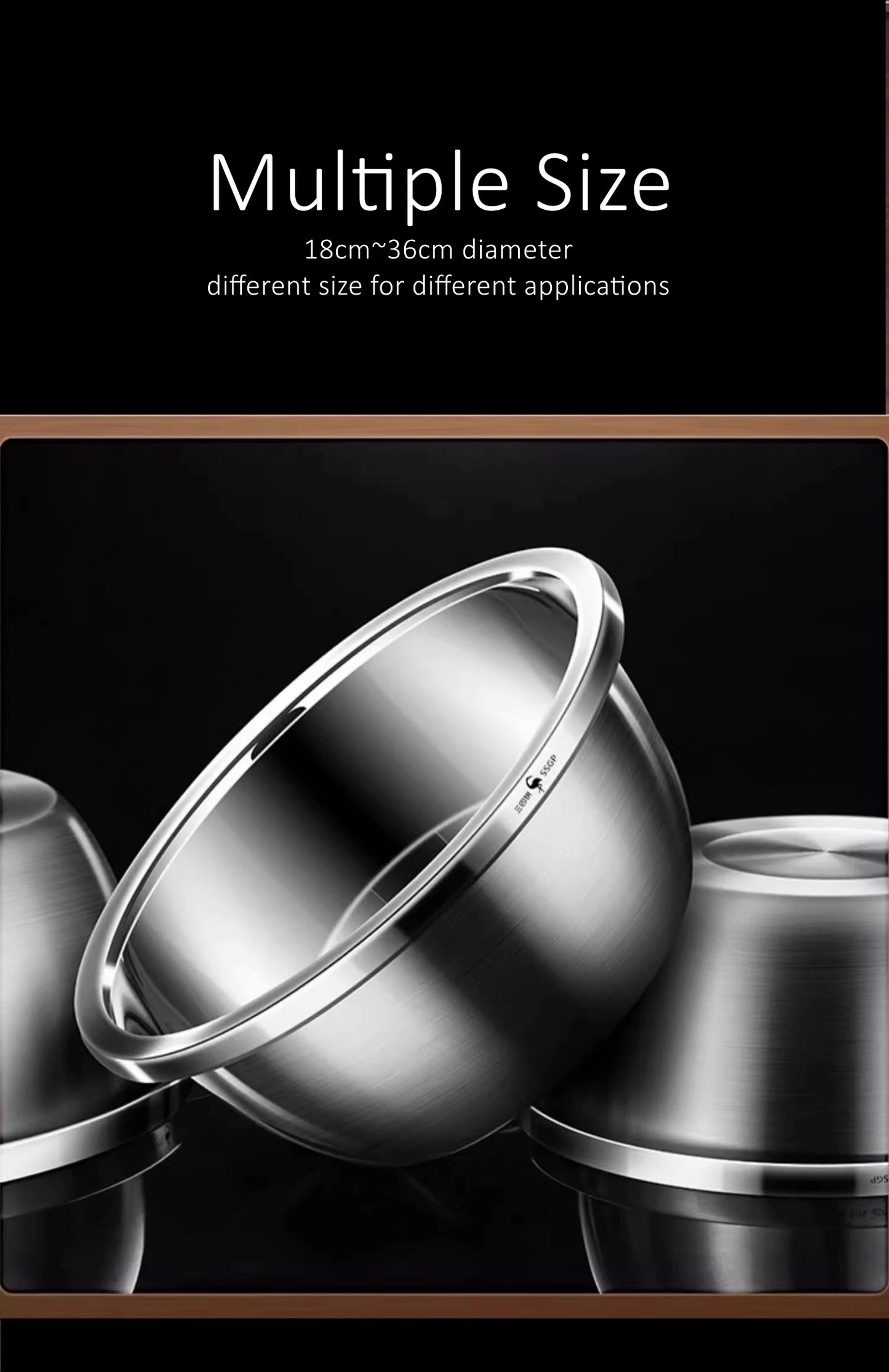 316L Stainless Steel Kitchen Bowl – Anti-Bacterial Salad & Food Washing Basin