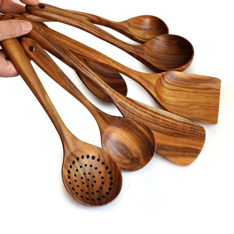 Thailand Teak Wooden Cooking Utensil Set – Spoon, Ladle & Turner