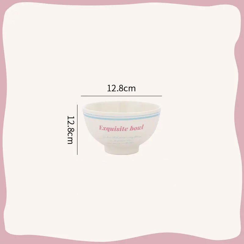 Ceramic Tableware Bowl & Plate Set for Home Use – Rice, Dessert, and Divided Plates Collection