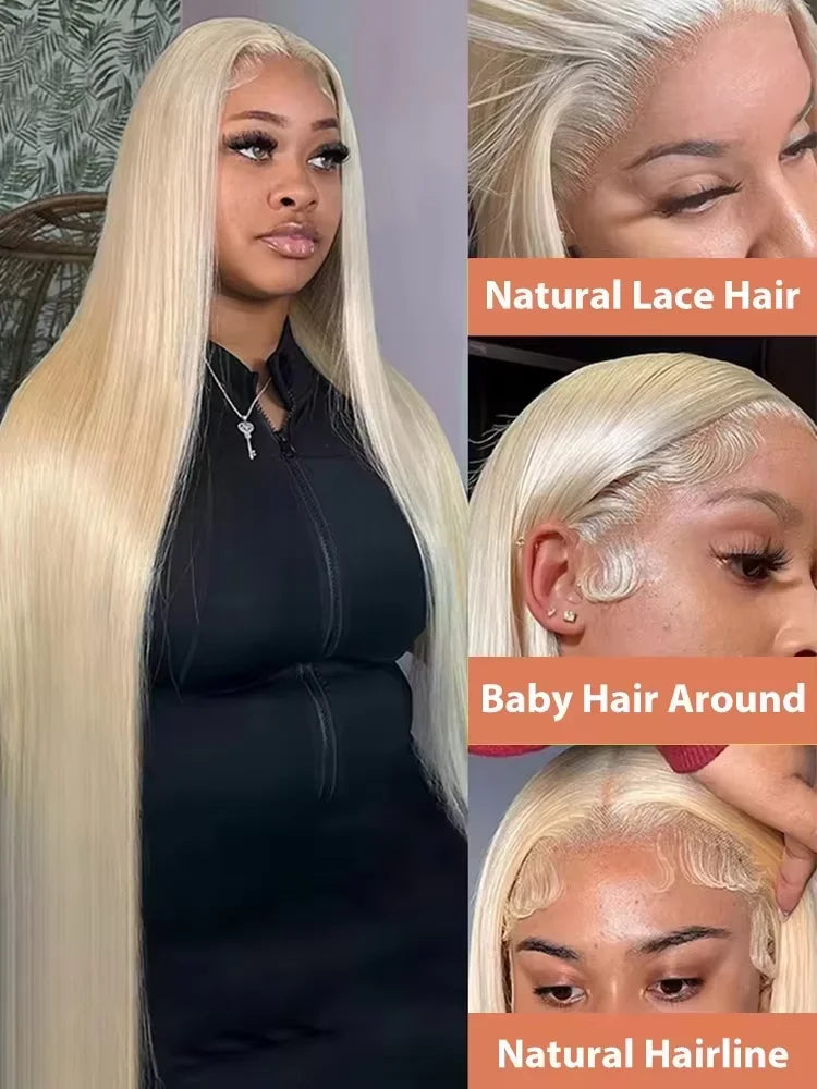 40–50 Inch 613 Blonde HD Lace Front Wig | Brazilian Bone Straight Human Hair Wig