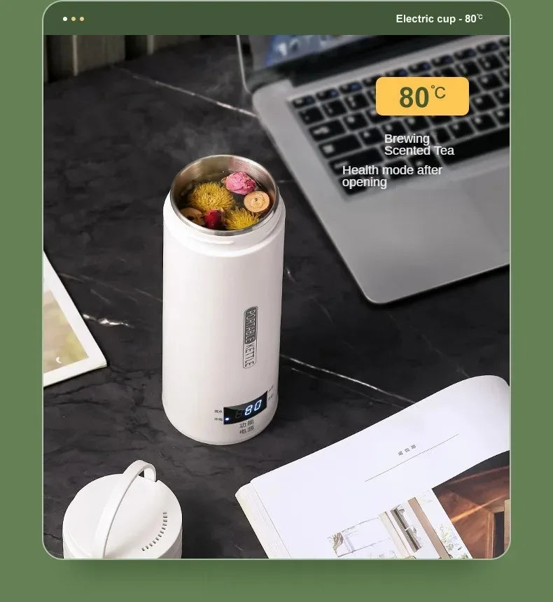 500ML Electric Kettle – Portable Tea & Coffee Travel Bottle with LED Display