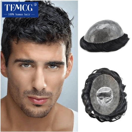 Men's Toupee Hair System | Full Thin Skin PU Base | Indian Remy Human Hair