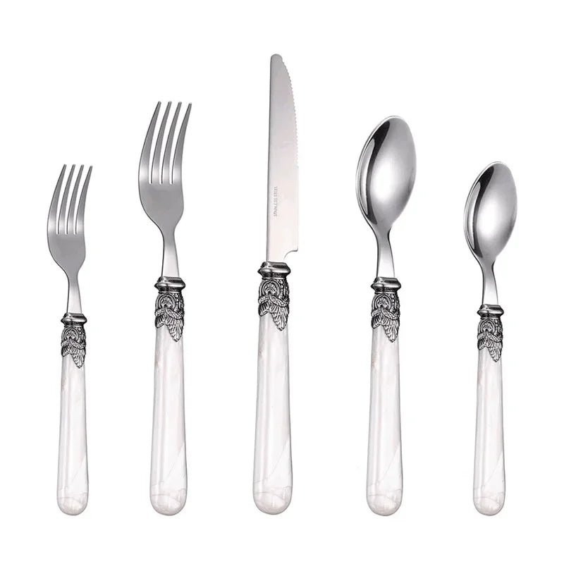 2025 Stainless Steel Flatware Set – Modern Spoon, Fork & Knife Dinnerware for Wedding & Home