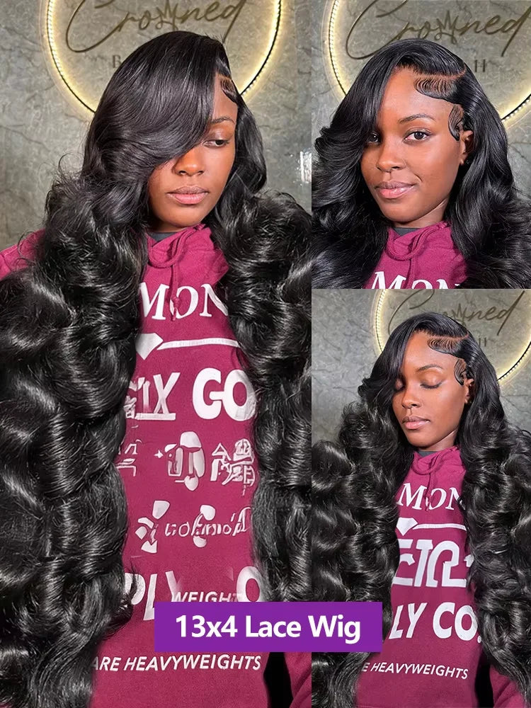 250% Density HD Lace Body Wave 13x6 Lace Front Human Hair Wig (30–40 Inch)