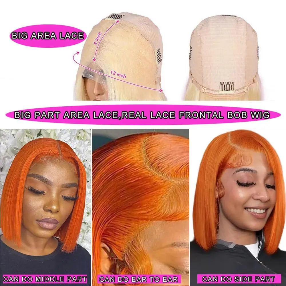 Bone Straight Bob 13x4 Lace Frontal Human Hair Wig – Chocolate Brown #4 Short Bob