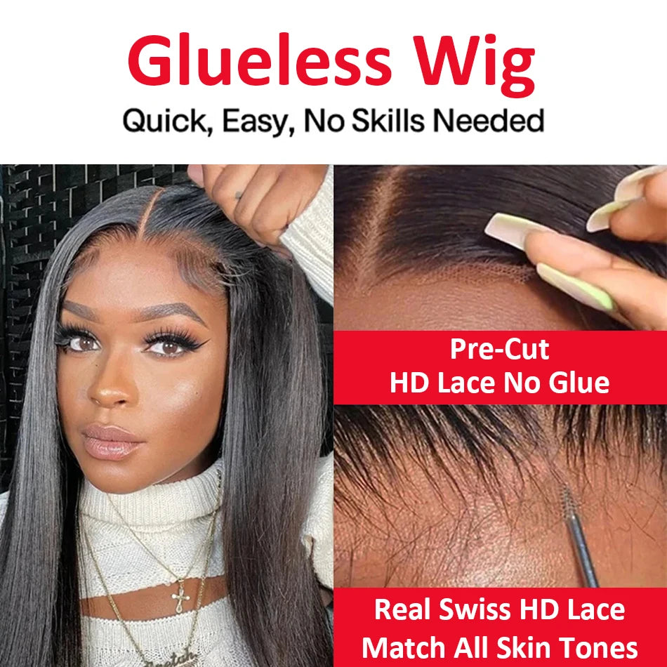 Bone Straight HD Lace Frontal Human Hair Wig 13x6 / 13x4 (30–40 Inch)