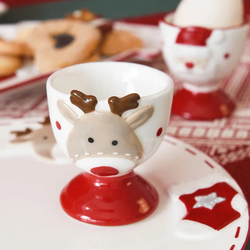 Christmas Ceramic Dinnerware Set – Santa, Snowman, and Tree Plates, Mugs & Bowls for Festive Holiday Table Decor