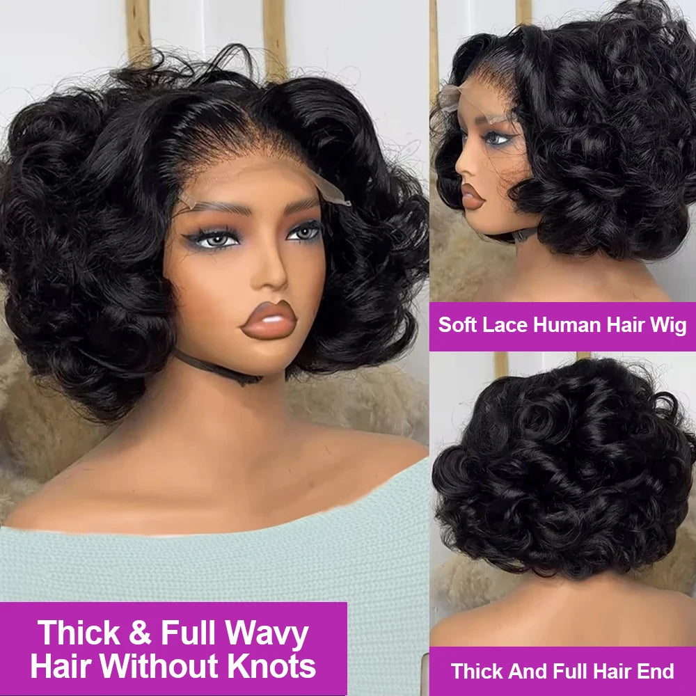 Body Wave HD Lace Frontal Wig 250% Density – Short Bob Human Hair Wig, Glueless 13x4 & 13x6 Transparent Lace, Natural Shine, Premium Salon Look