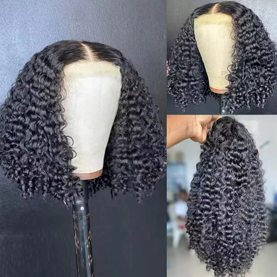 200% Density Jerry Curly Bob HD Lace Human Hair Wig · 13x4 Lace Front / 4x4 Closure · Short 4–16 Inch