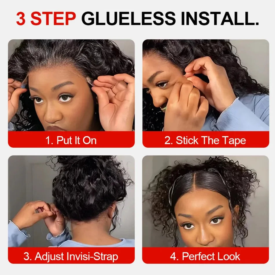 Deep Wave 360 HD Full Lace Human Hair Wig – Natural Black 40 Inch