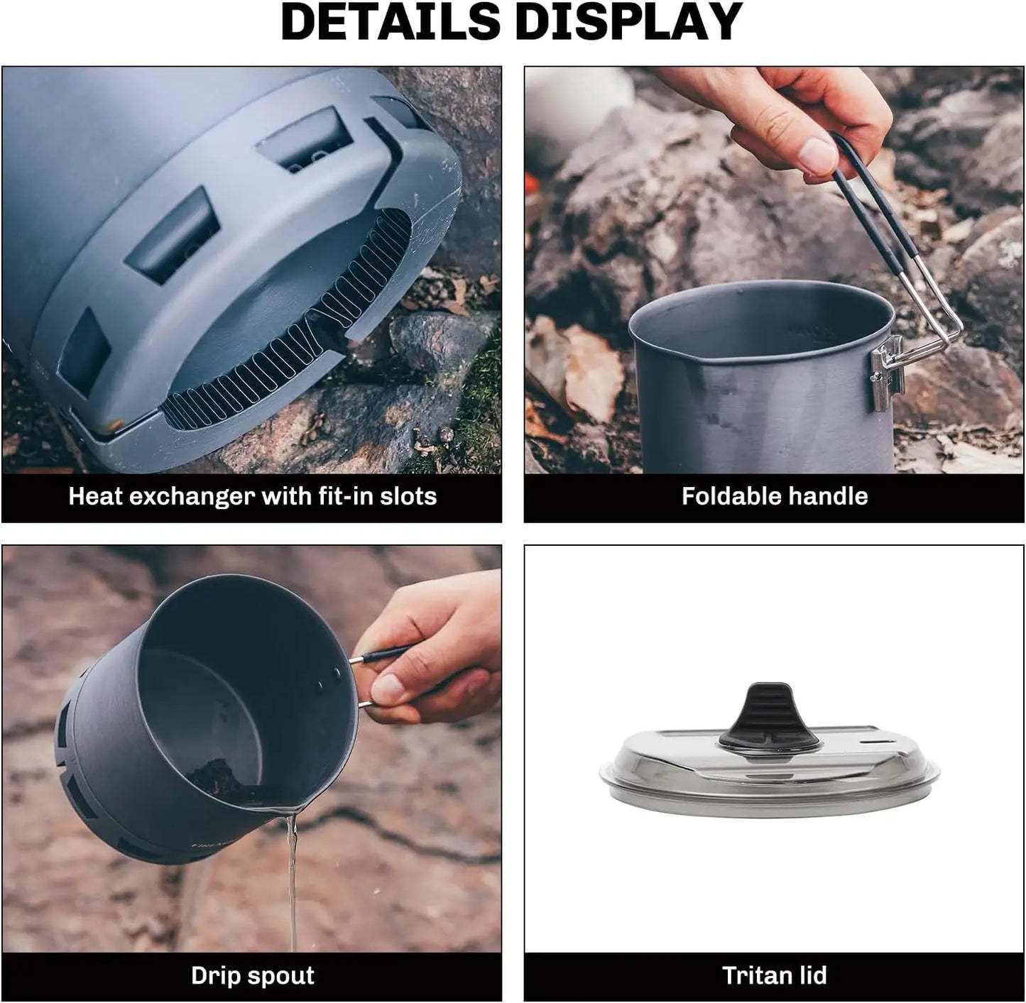Fire-Maple G2 Petrel Ultralight Camping Pot | 750ml Aluminum Alloy Outdoor Heat Exchanger Cookware